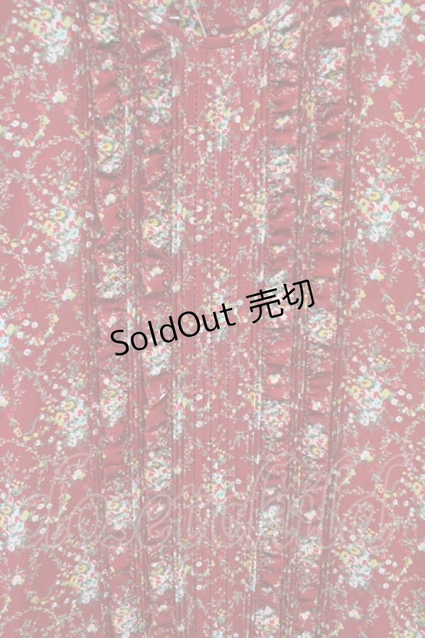 画像3: PINK HOUSE / フラワーブーケ総柄シフォンプリーツワンピース  赤 T-25-11-09-007-LO-OP-HD-ZT505 (3)