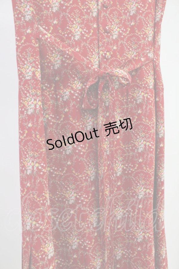 画像4: PINK HOUSE / フラワーブーケ総柄シフォンプリーツワンピース  赤 T-25-11-09-007-LO-OP-HD-ZT505 (4)