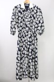 画像1: INGEBORG / ドットリボン総柄シャツワンピース  黒Ｘ白 T-25-11-09-009-LO-OP-SA-ZT504 (1)