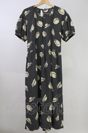 画像: PINK HOUSE / 麦わらドット半袖ワンピース  黒Ｘアイボリー T-25-11-09-010-LO-OP-SA-ZT