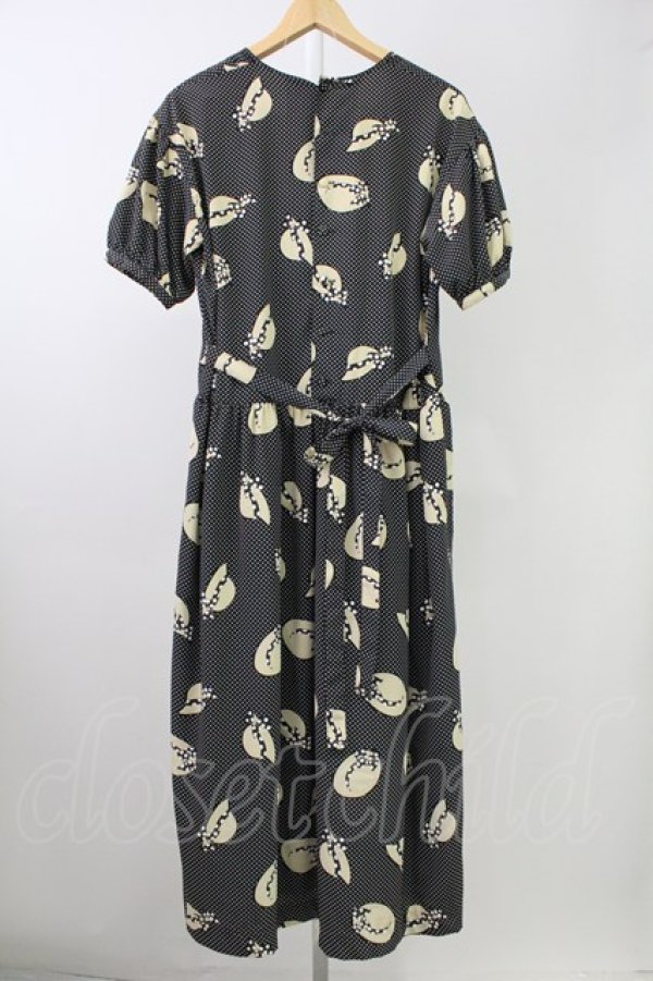 画像2: PINK HOUSE / 麦わらドット半袖ワンピース  黒Ｘアイボリー T-25-11-09-010-LO-OP-SA-ZT504 (2)