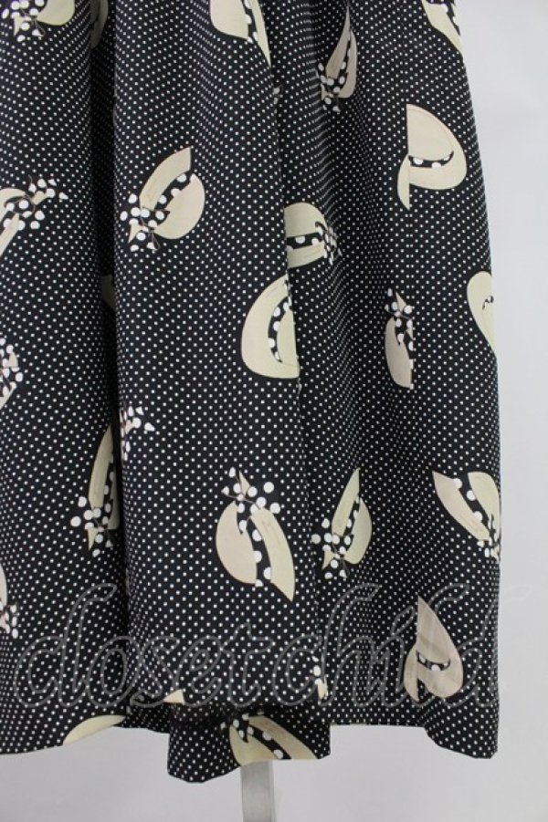 画像4: PINK HOUSE / 麦わらドット半袖ワンピース  黒Ｘアイボリー T-25-11-09-010-LO-OP-SA-ZT504 (4)