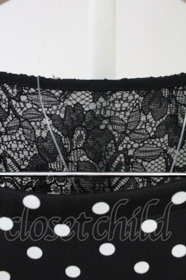 画像3: Ph Blue / レース切り替えドットワンピース  ブラック T-25-11-09-011-LO-OP-SA-ZT504 (3)