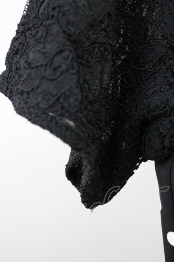 画像4: Ph Blue / レース切り替えドットワンピース  ブラック T-25-11-09-011-LO-OP-SA-ZT504 (4)