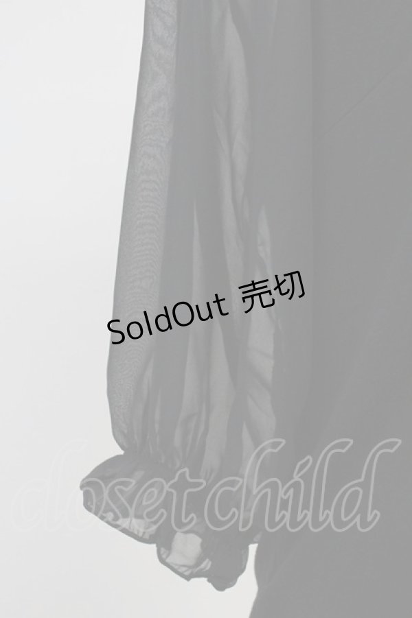 画像4: axes femme POETIQUE / 袖シフォン襟付きプルオーバー M ブラック T-25-11-09-013-AX-TO-SA-ZT (4)