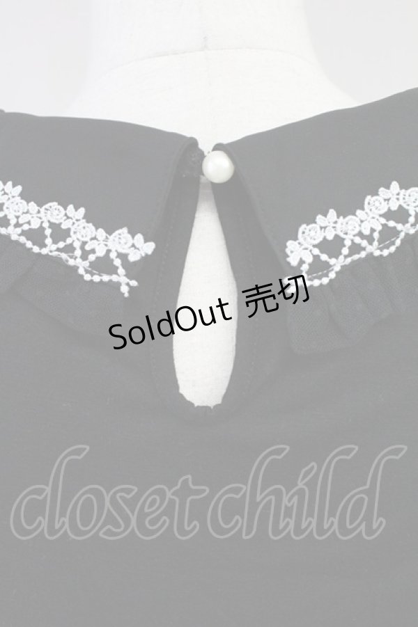 画像5: axes femme POETIQUE / 袖シフォン襟付きプルオーバー M ブラック T-25-11-09-013-AX-TO-SA-ZT (5)