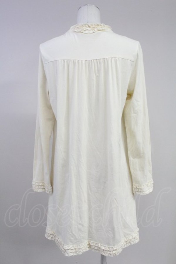 画像2: PINK HOUSE / ハイネック裾フリル長袖チュニック  キナリ T-25-11-09-014-LO-OP-SA-ZT509 (2)