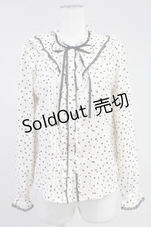 画像: axes femme / フリルドットブラウス M ベージュ T-25-11-09-016-AX-BL-SA-ZT509