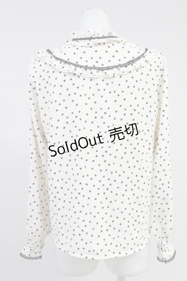 画像2: axes femme / フリルドットブラウス M ベージュ T-25-11-09-016-AX-BL-SA-ZT509 (2)