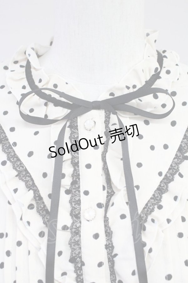 画像3: axes femme / フリルドットブラウス M ベージュ T-25-11-09-016-AX-BL-SA-ZT509 (3)