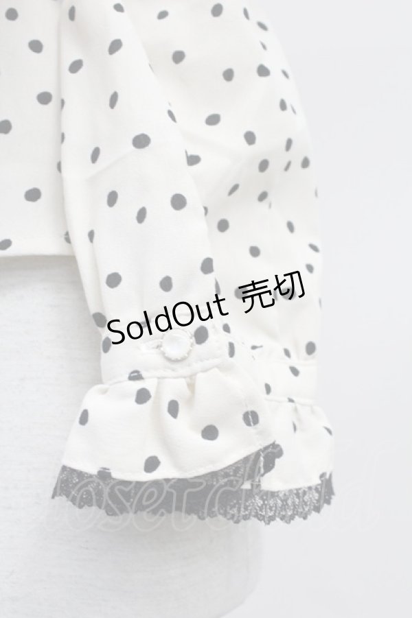 画像4: axes femme / フリルドットブラウス M ベージュ T-25-11-09-016-AX-BL-SA-ZT509 (4)