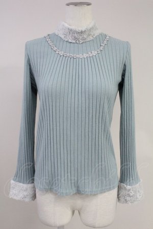 画像: axes femme / ファースタンドインナープルオーバー  サックス T-25-11-09-018-AX-TO-SA-ZT