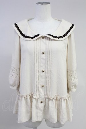 画像: axes femme / 丸襟タックチュニック M ベージュ T-25-11-09-019-AX-TO-SA-ZT