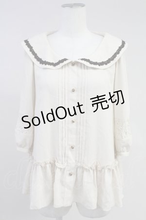 画像: axes femme / 丸襟タックチュニック M ベージュ T-25-11-09-019-AX-TO-SA-ZT