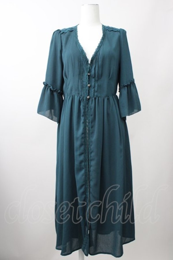 画像1: axes femme / バックレースロングガウン  グリーン T-25-11-09-021-AX-TO-SA-ZT509 (1)