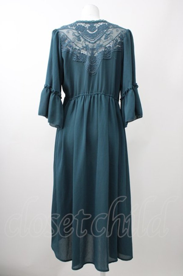 画像2: axes femme / バックレースロングガウン  グリーン T-25-11-09-021-AX-TO-SA-ZT509 (2)