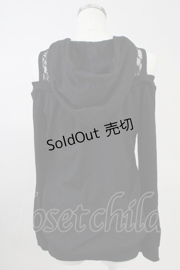 画像2: MA*RS / オフショルロングパーカー  黒 T-25-11-14-013-EL-TO-SA-ZI (2)