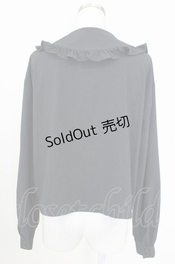 画像2: Jamie エーエヌケー / クロスモチーフ長袖ブラウス  黒 T-25-11-14-014-LO-BL-SA-ZI (2)