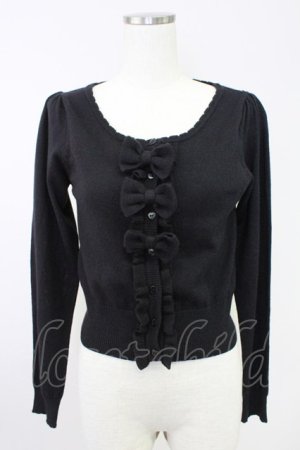 画像: Ank Rouge / トリプルリボンカーディガン M ブラック T-25-11-14-016-CA-TO-SA-ZT