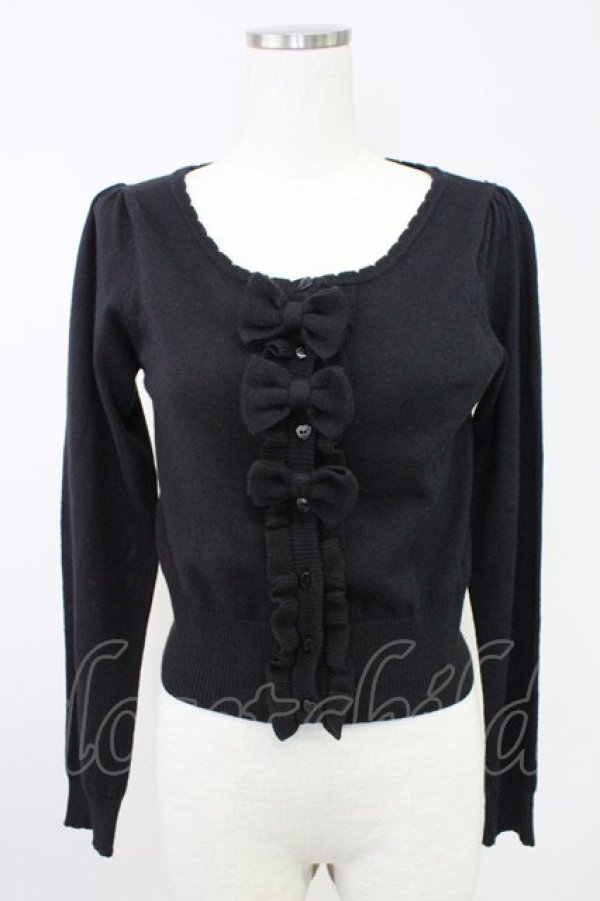 画像1: Ank Rouge / トリプルリボンカーディガン M ブラック T-25-11-14-016-CA-TO-SA-ZT (1)