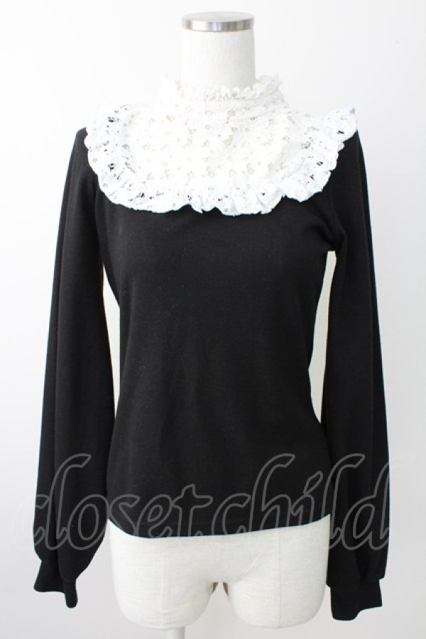 画像1: MA*RS / レースヨーク襟トップス M ブラックＸホワイト T-25-11-14-018-EL-TO-SA-ZT (1)