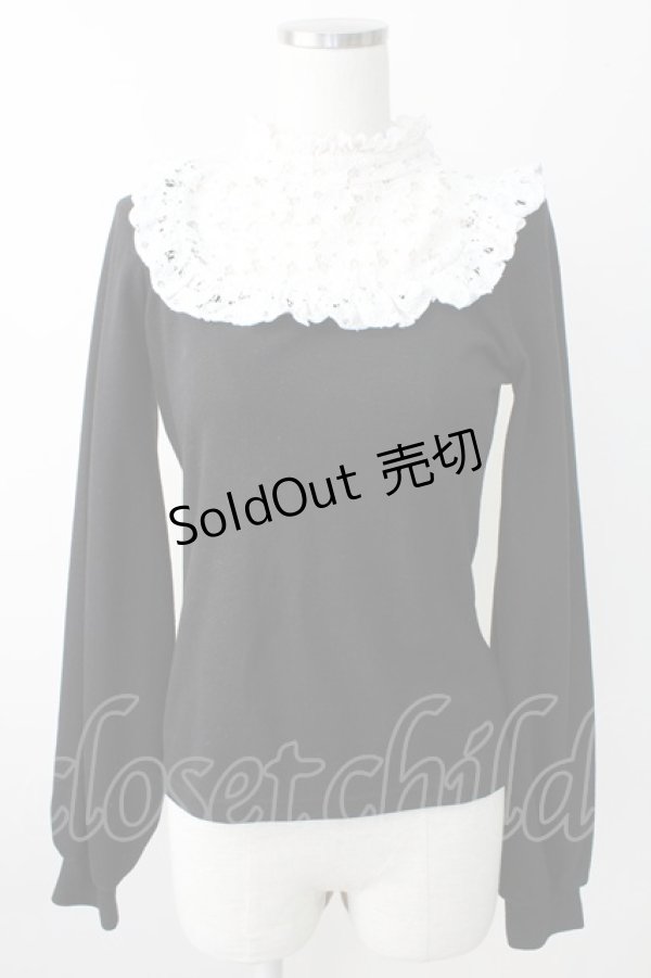 画像1: MA*RS / レースヨーク襟トップス M ブラックＸホワイト T-25-11-14-018-EL-TO-SA-ZI (1)