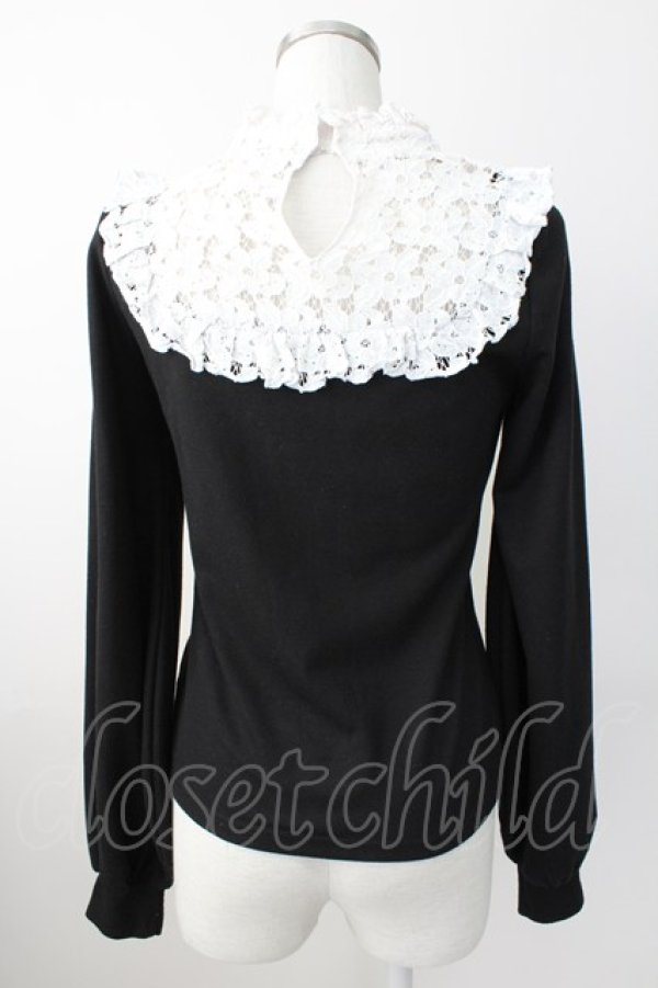 画像2: MA*RS / レースヨーク襟トップス M ブラックＸホワイト T-25-11-14-018-EL-TO-SA-ZT (2)