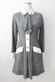 画像1: MIHO MATSUDA / ネクタイ付きワンピース  グレーＸ白 T-25-11-14-019-GO-OP-SA-ZT (1)