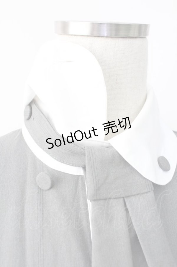 画像3: MIHO MATSUDA / ネクタイ付きワンピース  グレーＸ白 T-25-11-14-019-GO-OP-SA-ZI (3)