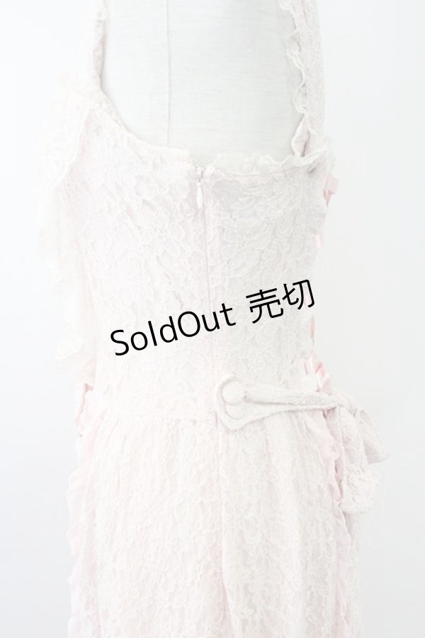 画像3: metamorphose / 総レースドレープジャンパースカート  ピンク T-25-11-14-020-ME-OP-SA-ZI (3)