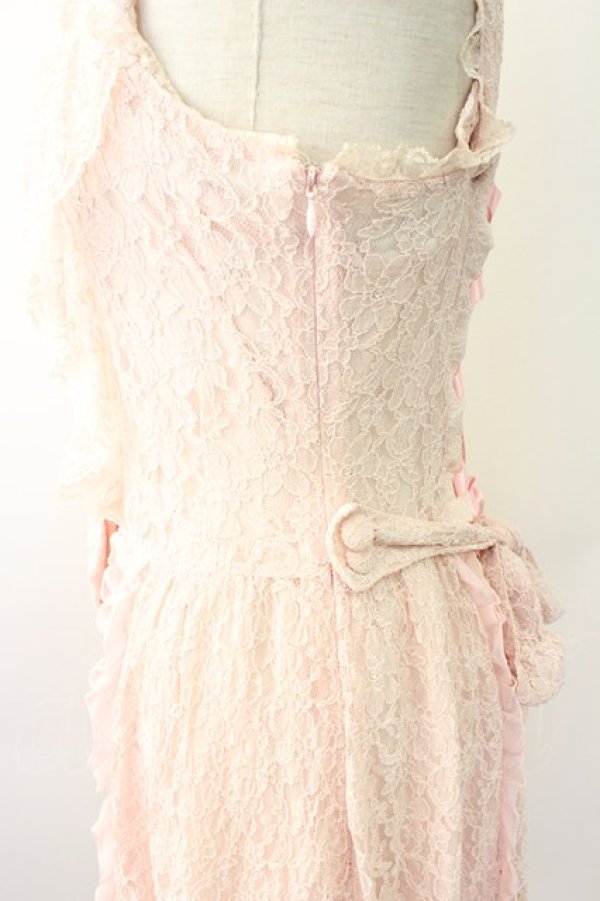 画像6: metamorphose / 総レースドレープジャンパースカート  ピンク T-25-11-14-020-ME-OP-SA-ZT (6)