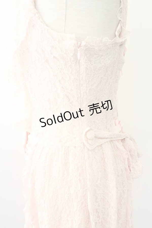 画像6: metamorphose / 総レースドレープジャンパースカート  ピンク T-25-11-14-020-ME-OP-SA-ZI (6)