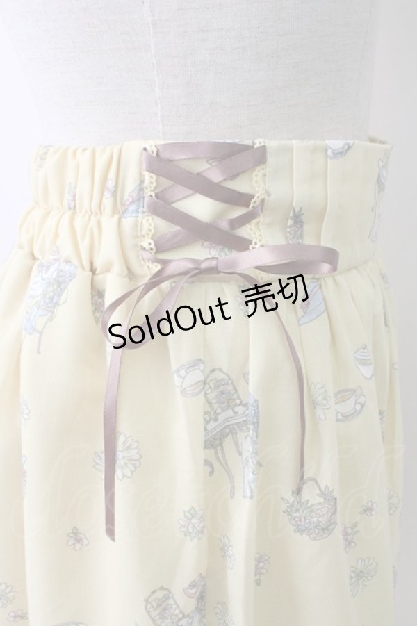 画像3: axes femme / ティータイム柄スカート  イエロー T-25-11-14-023-AX-SK-SZ-ZI (3)