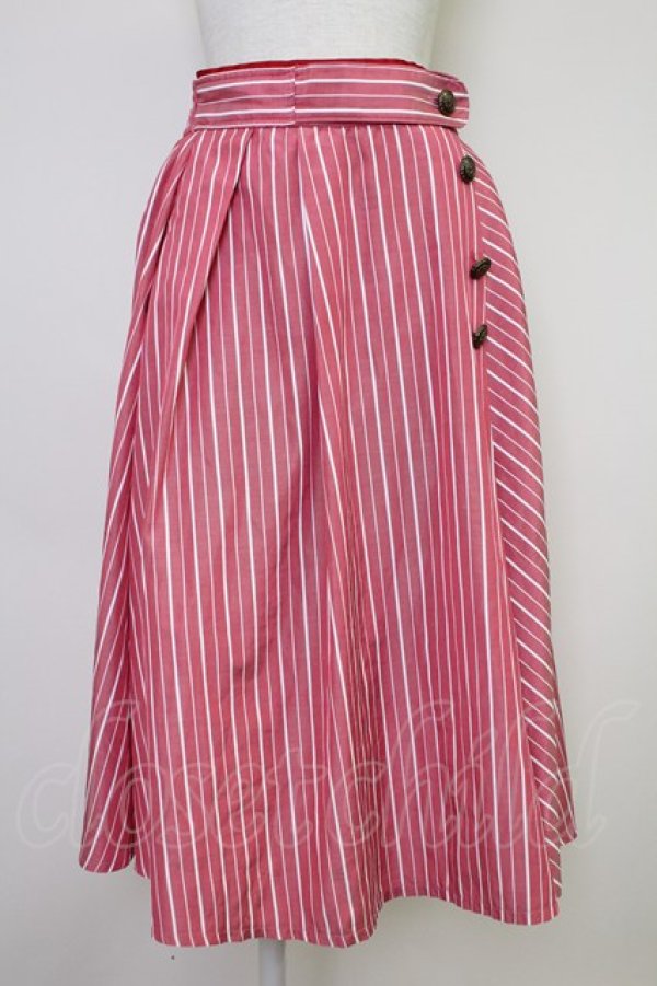 画像1: axes femme / 連ボタンミディスカート  赤 T-25-11-14-028-AX-SK-SZ-ZI (1)