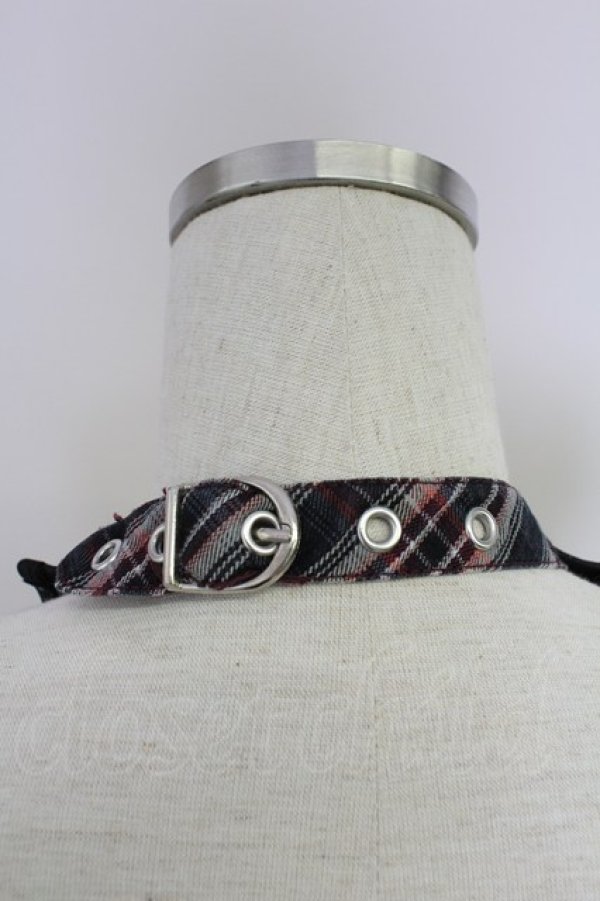 画像3: Ozz Croce / フロントZIPナナメチェックビスチェジャンパースカート  黒Ｘ赤チェック T-25-11-14-030-OO-OP-SA-ZT (3)