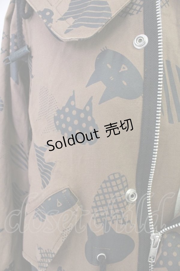 画像4: MINT NeKO / ネコ柄コート  ブラウン T-25-11-14-033-HN-CO-SA-ZI (4)