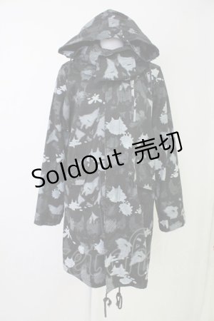 画像: MINT NeKO / ネコカモフラコート  ブラック T-25-11-14-035-HN-CO-SA-ZT