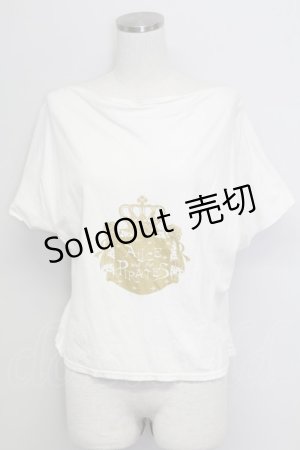 画像: ALICE and the PIRATES / ロゴプリント半袖カットソー  アイボリーＸゴールド T-25-11-15-001-PA-TO-SA-ZT