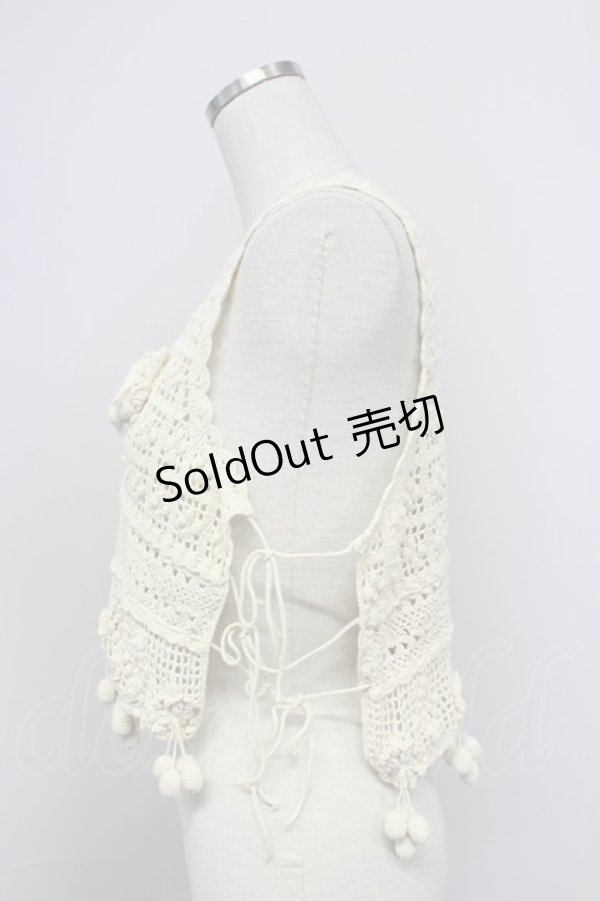 画像5: PINK HOUSE / ぶどうモチーフノースリーブニットトップス  アイボリー T-25-11-15-002-LO-TO-SA-ZI (5)