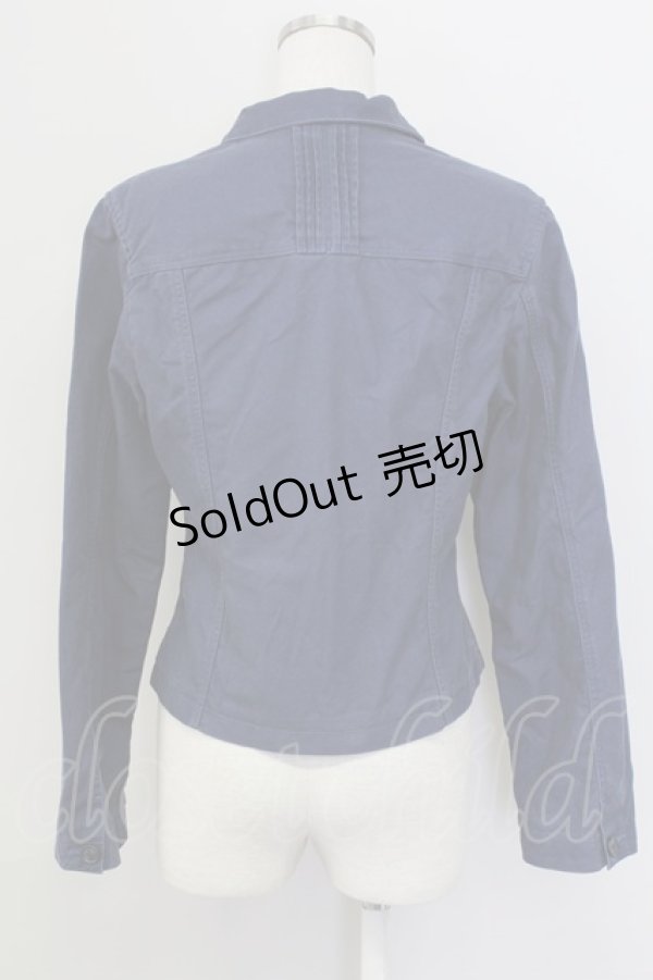 画像2: PINK HOUSE / ギンガムチェックフリルジャケット  ネイビー T-25-11-15-020-LO-JA-SA-ZI (2)