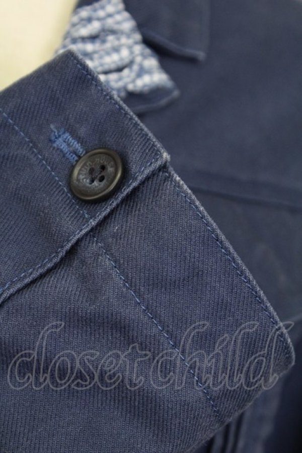 画像5: PINK HOUSE / ギンガムチェックフリルジャケット  ネイビー T-25-11-15-020-LO-JA-SA-ZI (5)