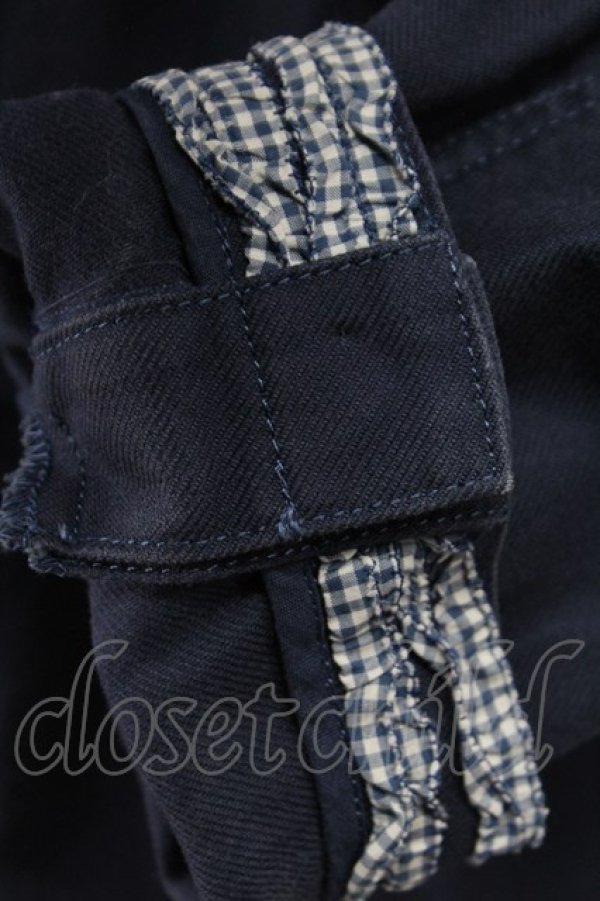 画像7: PINK HOUSE / ギンガムチェックフリルジャケット  ネイビー T-25-11-15-020-LO-JA-SA-ZI (7)