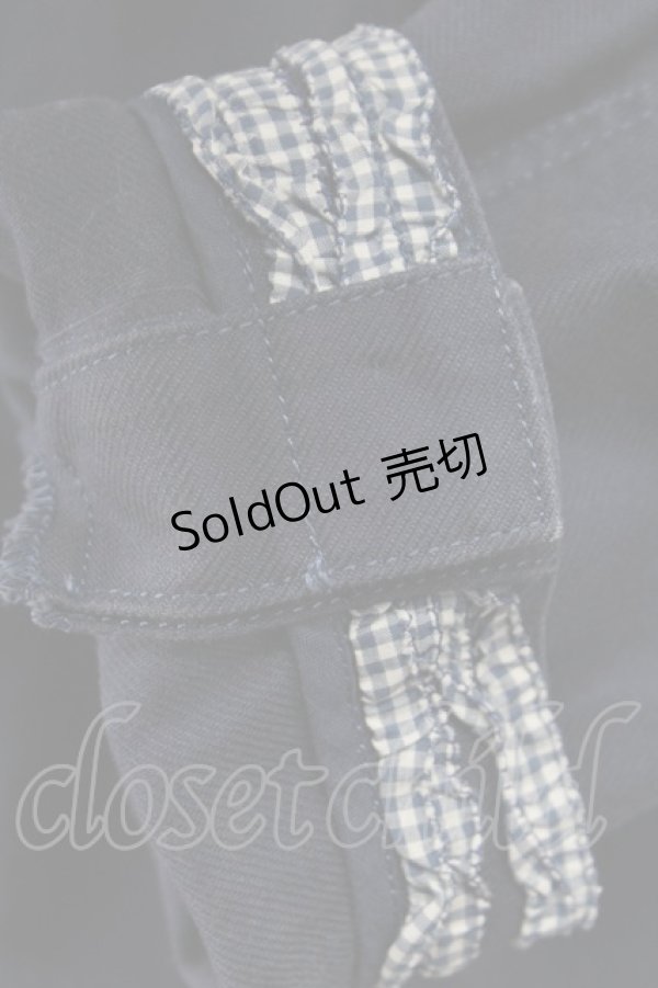 画像7: PINK HOUSE / ギンガムチェックフリルジャケット  ネイビー T-25-11-15-020-LO-JA-SA-ZI (7)