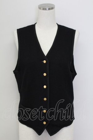 画像: PINK HOUSE / マリン風ボタンベスト  黒 T-25-11-15-021-LO-TO-SA-ZT