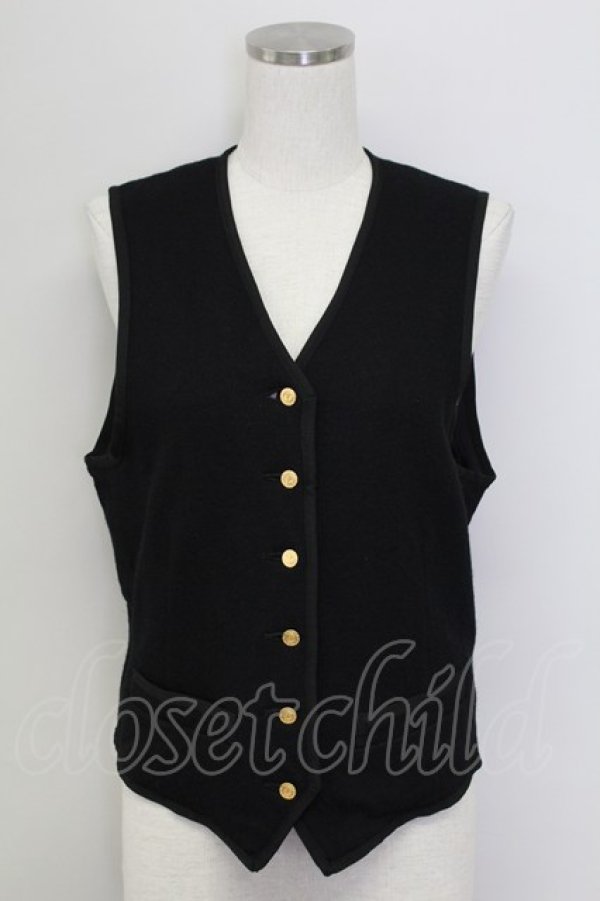 画像1: PINK HOUSE / マリン風ボタンベスト  黒 T-25-11-15-021-LO-TO-SA-ZI (1)