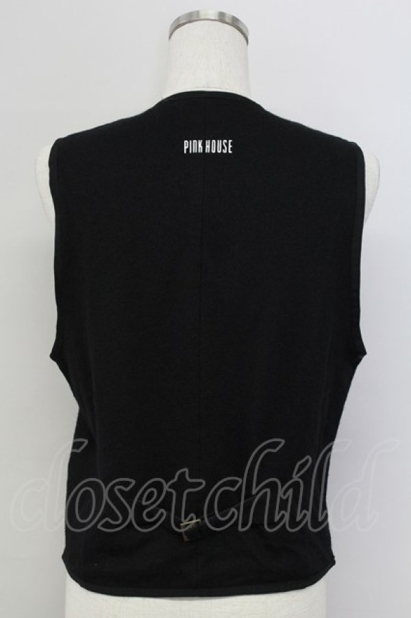 画像2: PINK HOUSE / マリン風ボタンベスト  黒 T-25-11-15-021-LO-TO-SA-ZI (2)