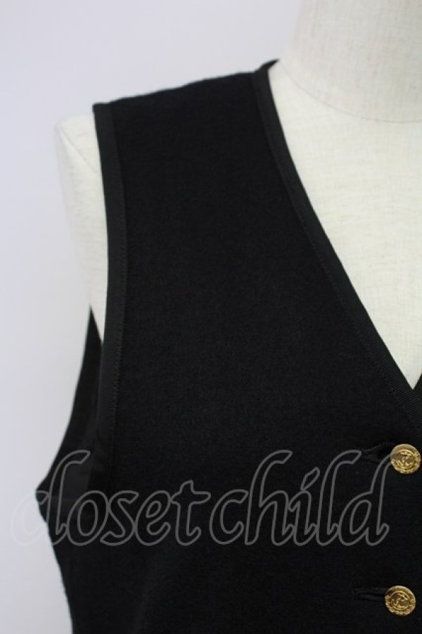 画像5: PINK HOUSE / マリン風ボタンベスト  黒 T-25-11-15-021-LO-TO-SA-ZI (5)