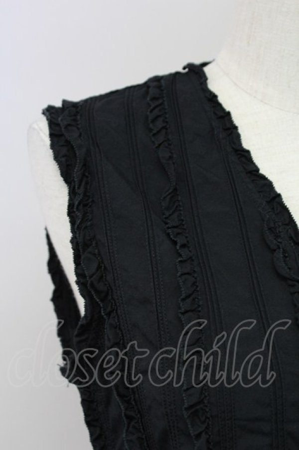 画像3: INGEBORG / ピコフリルピンタックベスト  黒 T-25-11-15-023-LO-BL-SA-ZT1227K (3)