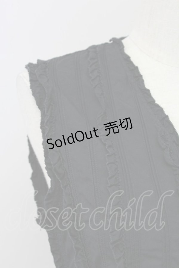 画像3: INGEBORG / ピコフリルピンタックベスト  黒 T-25-11-15-023-LO-BL-SA-ZT210 (3)