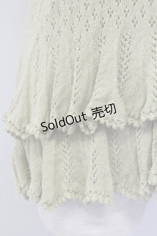 画像4: PINK HOUSE / カメリアモチーフ襟半袖ニットカーディガン  グリーン T-25-11-15-029-LO-TO-SA-ZI (4)